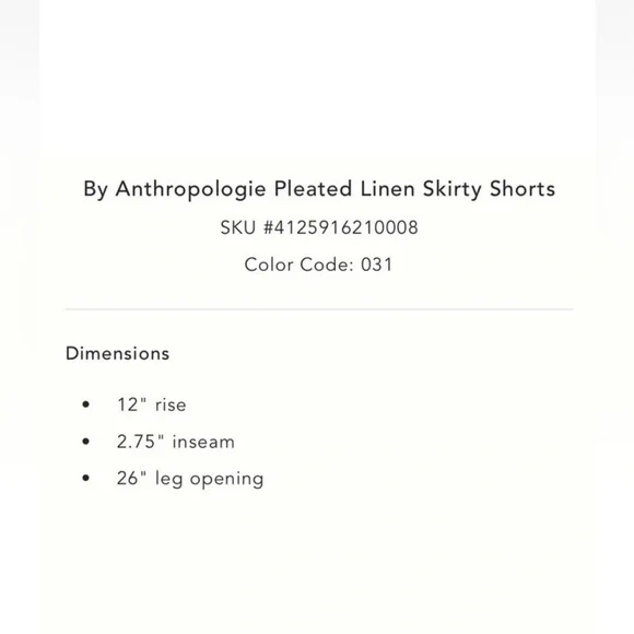 NWOT Moss Green Anthropologie Pleated Linen skirt shorts 12 - Picture 7 of 13